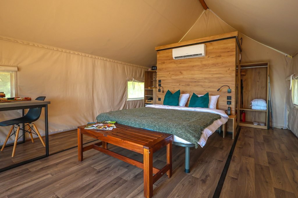 Luna Vineyard Glamping tent interior