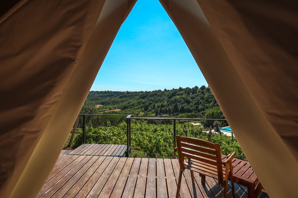 Luna Vineyard Glamping vineyard view